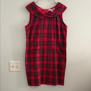 AA studio Red Plaid Sleeveless Dress 14